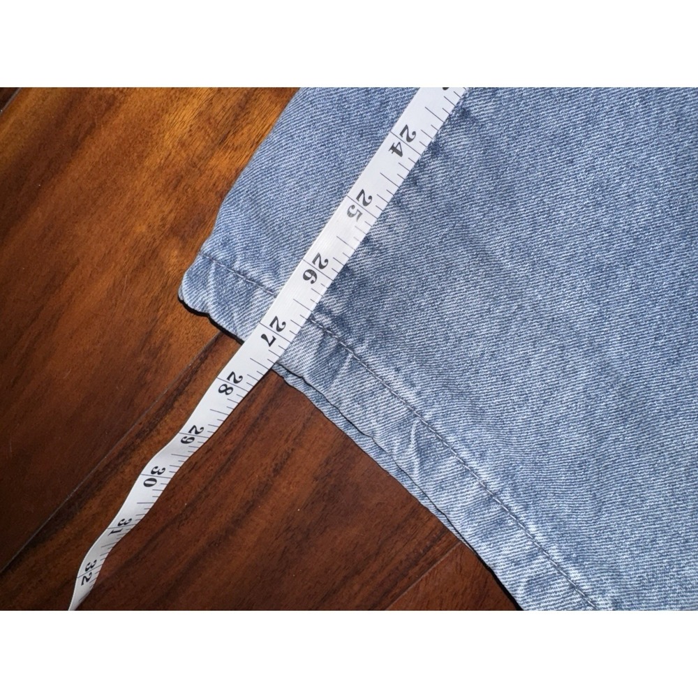 Womens Denim Overalls Light Wash Square Neck‎ Pockets Relaxed Fit - Picture 4 of 9